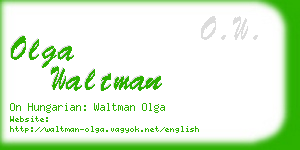 olga waltman business card